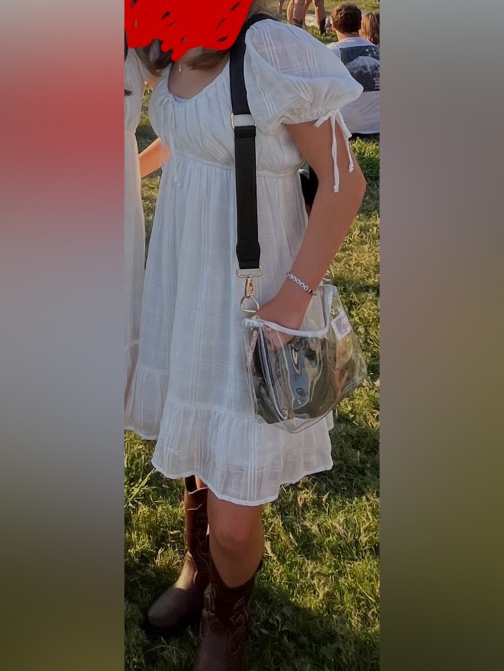 White Puff-Sleeve Women’s Dress